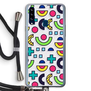 CaseCompany 8-bit N°6: Samsung Galaxy A20s Transparant Hoesje met koord