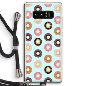 CaseCompany Donuts: Samsung Galaxy Note 8 Transparant Hoesje met koord
