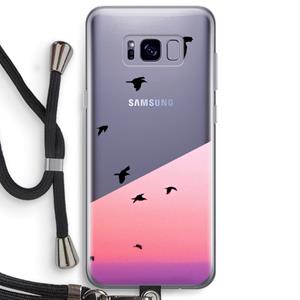 CaseCompany Fly away: Samsung Galaxy S8 Plus Transparant Hoesje met koord