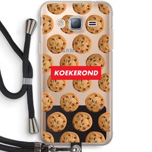 CaseCompany Koekerond: Samsung Galaxy J3 (2016) Transparant Hoesje met koord