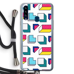 CaseCompany 8-bit N°7: Samsung Galaxy A20s Transparant Hoesje met koord