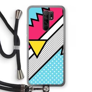 CaseCompany Pop Art #3: Xiaomi Redmi 9 Transparant Hoesje met koord