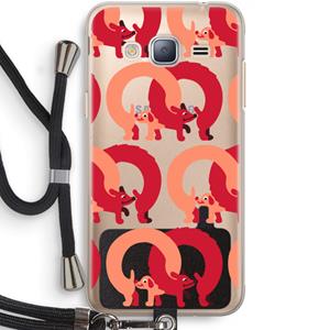 CaseCompany Dogs: Samsung Galaxy J3 (2016) Transparant Hoesje met koord