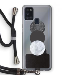 CaseCompany Marmeren cirkels: Samsung Galaxy A21s Transparant Hoesje met koord