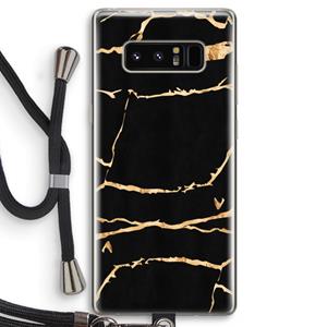 CaseCompany Gouden marmer: Samsung Galaxy Note 8 Transparant Hoesje met koord