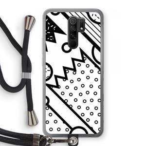 CaseCompany Pop Art #4: Xiaomi Redmi 9 Transparant Hoesje met koord