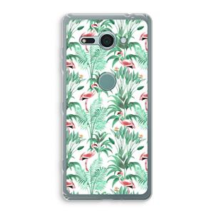 CaseCompany Flamingo bladeren: Sony Xperia XZ2 Compact Transparant Hoesje