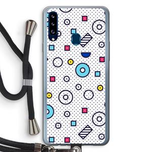 CaseCompany 8-bit N°9: Samsung Galaxy A20s Transparant Hoesje met koord