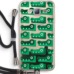 CaseCompany Crocs: Samsung Galaxy J3 (2016) Transparant Hoesje met koord