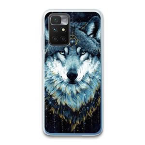 CaseCompany Darkness Wolf: Xiaomi Redmi 10 Transparant Hoesje