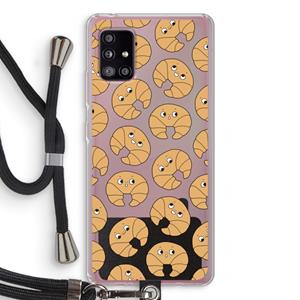 CaseCompany Croissant: Samsung Galaxy A51 5G Transparant Hoesje met koord