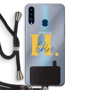 CaseCompany Amber Script: Samsung Galaxy A20s Transparant Hoesje met koord