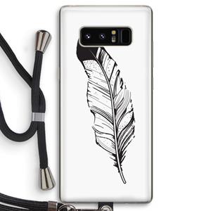 CaseCompany Pluim: Samsung Galaxy Note 8 Transparant Hoesje met koord