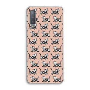 CaseCompany Zwarte poes: Samsung Galaxy A7 (2018) Transparant Hoesje