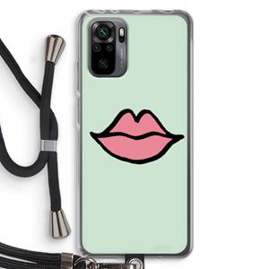 CaseCompany Kusje: Xiaomi Redmi Note 10 Pro Transparant Hoesje met koord
