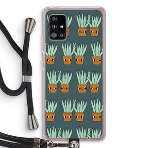 CaseCompany Sansevieria: Samsung Galaxy A51 5G Transparant Hoesje met koord