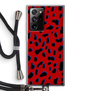 CaseCompany Red Leopard: Samsung Galaxy Note 20 Ultra / Note 20 Ultra 5G Transparant Hoesje met koord