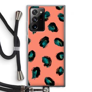 CaseCompany Pink Cheetah: Samsung Galaxy Note 20 Ultra / Note 20 Ultra 5G Transparant Hoesje met koord