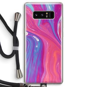 CaseCompany Paarse stroom: Samsung Galaxy Note 8 Transparant Hoesje met koord