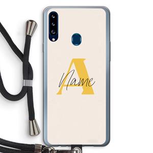 CaseCompany Amber Script: Samsung Galaxy A20s Transparant Hoesje met koord