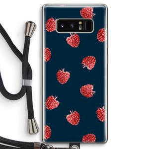 CaseCompany Framboosjes: Samsung Galaxy Note 8 Transparant Hoesje met koord