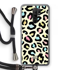 CaseCompany Leopard pattern: Xiaomi Redmi 9 Transparant Hoesje met koord