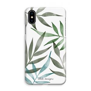 CaseCompany Tropical watercolor leaves: iPhone XS Max Volledig Geprint Hoesje