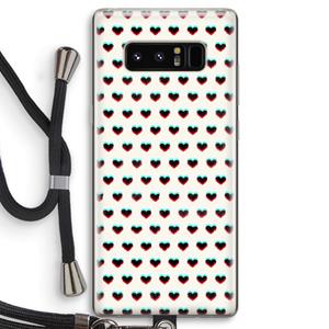CaseCompany Hartjes: Samsung Galaxy Note 8 Transparant Hoesje met koord