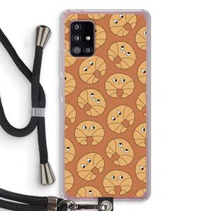 CaseCompany Croissant: Samsung Galaxy A51 5G Transparant Hoesje met koord