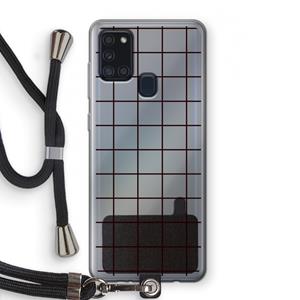 CaseCompany Rooster: Samsung Galaxy A21s Transparant Hoesje met koord
