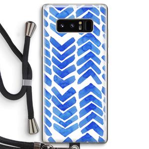 CaseCompany Blauwe pijlen: Samsung Galaxy Note 8 Transparant Hoesje met koord