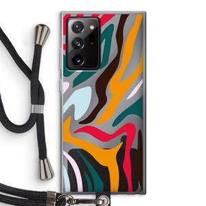 CaseCompany Colored Zebra: Samsung Galaxy Note 20 Ultra / Note 20 Ultra 5G Transparant Hoesje met koord