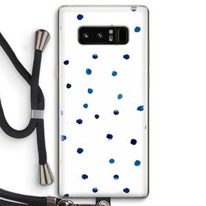 CaseCompany Blauwe stippen: Samsung Galaxy Note 8 Transparant Hoesje met koord