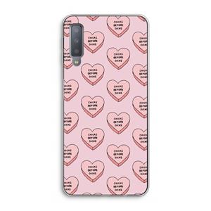 CaseCompany Chicks before dicks: Samsung Galaxy A7 (2018) Transparant Hoesje