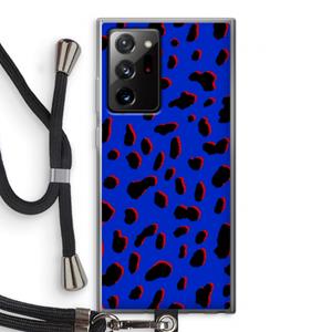 CaseCompany Blue Leopard: Samsung Galaxy Note 20 Ultra / Note 20 Ultra 5G Transparant Hoesje met koord