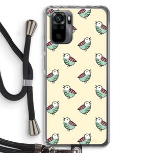 CaseCompany Vogeltjes: Xiaomi Redmi Note 10 Pro Transparant Hoesje met koord