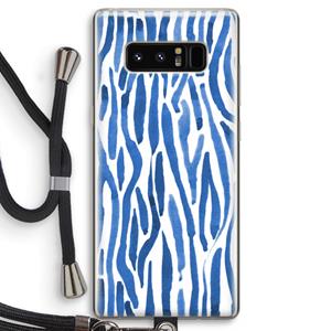 CaseCompany Blauwe nerven: Samsung Galaxy Note 8 Transparant Hoesje met koord