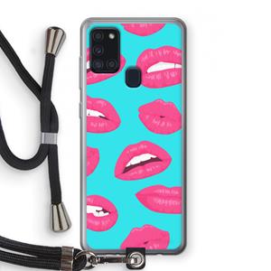 CaseCompany Bite my lip: Samsung Galaxy A21s Transparant Hoesje met koord