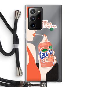 CaseCompany Peach please!: Samsung Galaxy Note 20 Ultra / Note 20 Ultra 5G Transparant Hoesje met koord