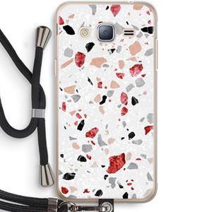 CaseCompany Terrazzo N°12: Samsung Galaxy J3 (2016) Transparant Hoesje met koord