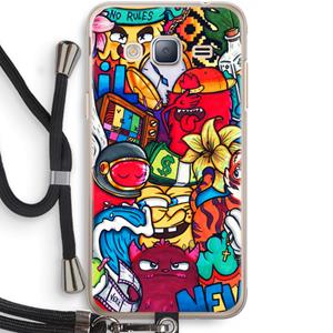 CaseCompany No Rules: Samsung Galaxy J3 (2016) Transparant Hoesje met koord