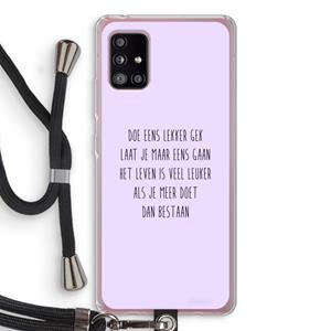 CaseCompany Gek: Samsung Galaxy A51 5G Transparant Hoesje met koord