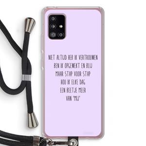 CaseCompany Zelfvertrouwen: Samsung Galaxy A51 5G Transparant Hoesje met koord