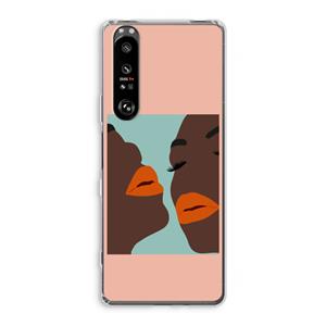 CaseCompany Orange lips: Sony Xperia 1 III Transparant Hoesje