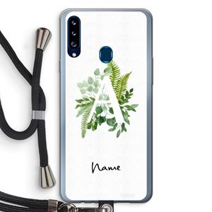 CaseCompany Green Brush: Samsung Galaxy A20s Transparant Hoesje met koord