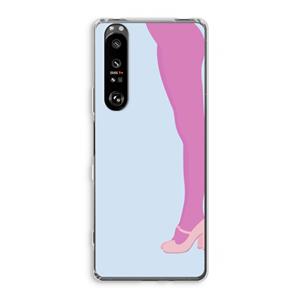 CaseCompany Pink panty: Sony Xperia 1 III Transparant Hoesje