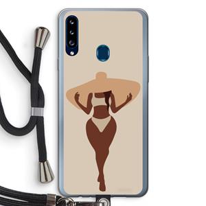CaseCompany Let's get salty: Samsung Galaxy A20s Transparant Hoesje met koord