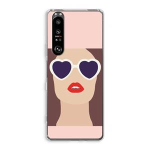 CaseCompany Red lips: Sony Xperia 1 III Transparant Hoesje