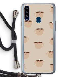 CaseCompany Morning coffee: Samsung Galaxy A20s Transparant Hoesje met koord