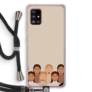 CaseCompany Girls girls girls: Samsung Galaxy A51 5G Transparant Hoesje met koord